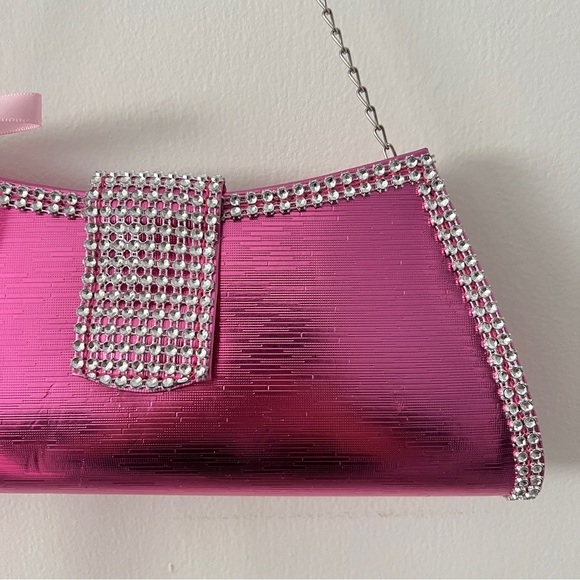 Vintage Metallic PInk Party Bag/Clutch - Picture 9 of 10